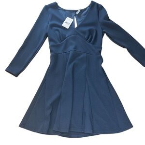 Free People Teal Long Sleeve Fit & Flare Dress NWT Size Large 118 Retail